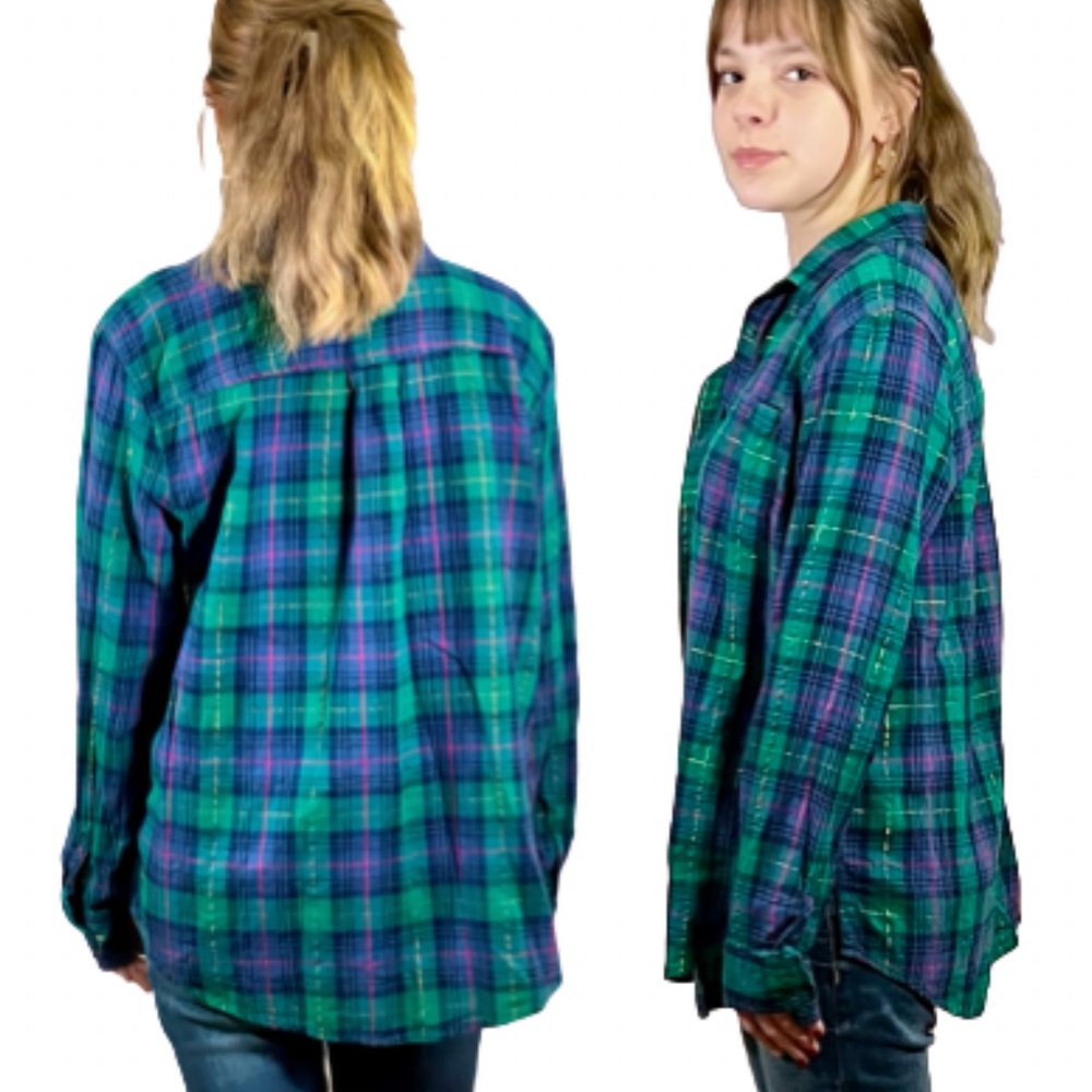 🌺St John's Bay Tartan Plaid Button-up Long Sleeve Shirt🌸🌺